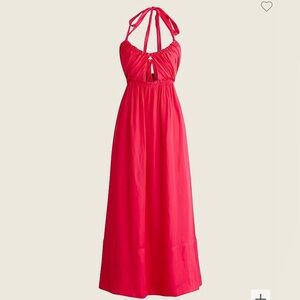 NWT J.Crew Pink Halter cutout dress in featherweight satin Size 14